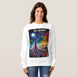 Camiseta Rapariga surreal fantasia parque lunar arco-íris