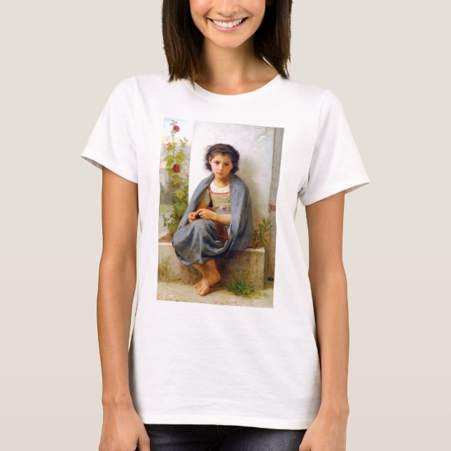 Camiseta Rapariga tricotando, Bouguereau (Frente)
