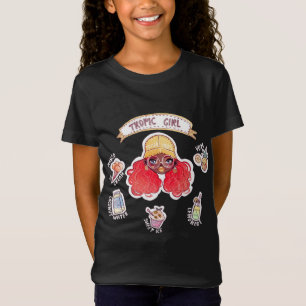 Camiseta Rapariga trópica com água de coco de Sorvete de ma