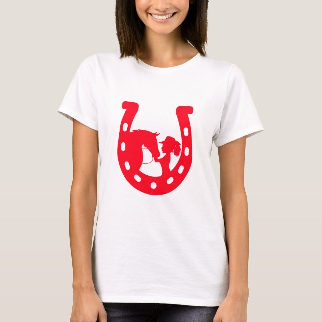 Camiseta Rapariga Vermelha e Cavalo (Frente)