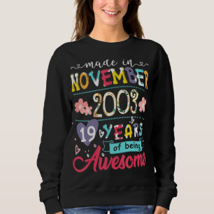 Camiseta Raparigas 19º Aniversário Presente Floral para Rap