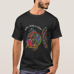 Camiseta Raparigas A Pescar Roupas Verdadeiras Peixes