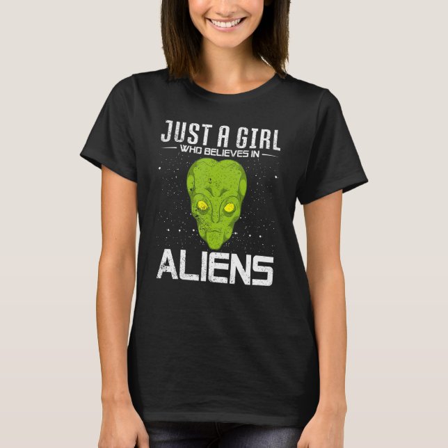 Camiseta Raparigas alienígenas Crentes Mulheres Espaçam Ext (Frente)