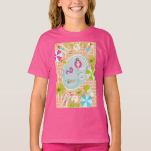 Camiseta Raparigas Bikini e caras jogando piscina de nataçã