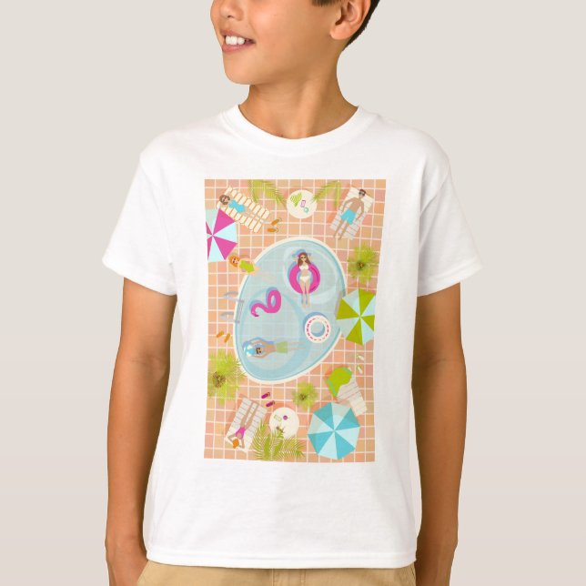 Camiseta Raparigas Bikini e caras jogando piscina de nataçã (Frente)