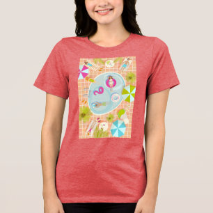 Camiseta Raparigas Bikini e caras jogando piscina de nataçã
