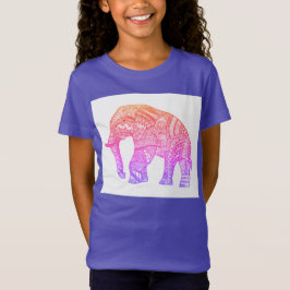 Camiseta Raparigas Bonitas Patternas De Elefante