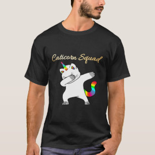 Camiseta Raparigas Caticorn Squad Cat Unicorn Popular Gif