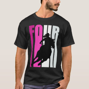 Camiseta Raparigas Cowgirl Aniversário 4° Rodeo Horse Queen