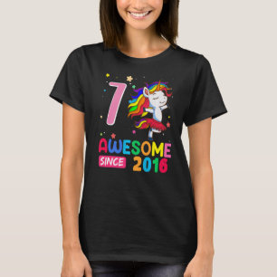 Camiseta Raparigas de 7 anos adolescentes Unicorn 7 de aniv