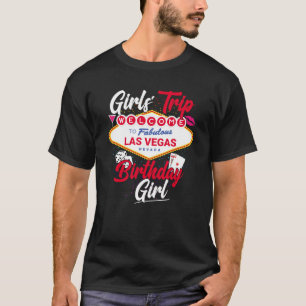 Camiseta Raparigas de Aniversário de Las Vegas Viajam de Ve