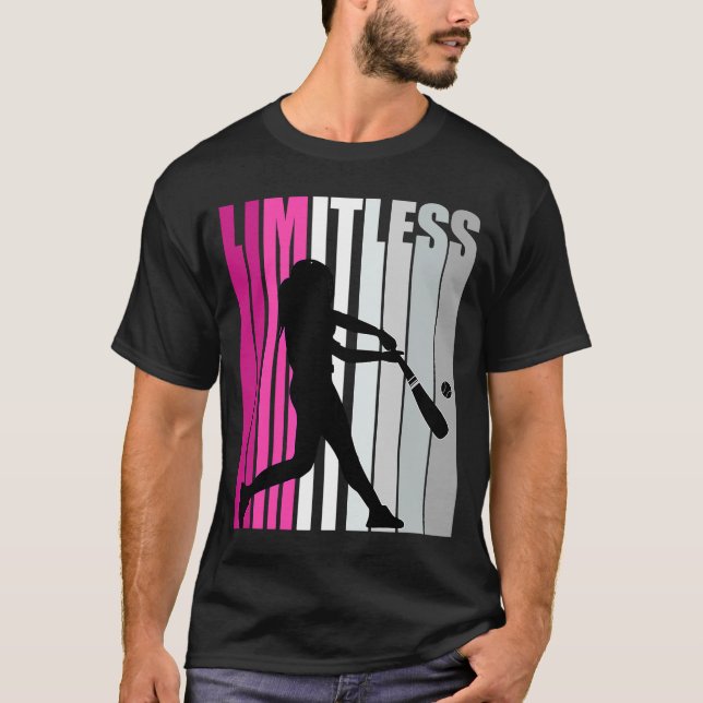 Camiseta Raparigas De Beisebol Rosa Sem Limitação E De Birt (Frente)