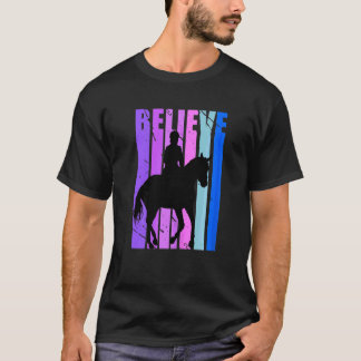 Camiseta Raparigas Equestres Cavaleiros A Correr Púrpura Ro