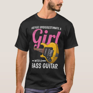 Camiseta Raparigas Guitaristas Baixam Música Bass Guit