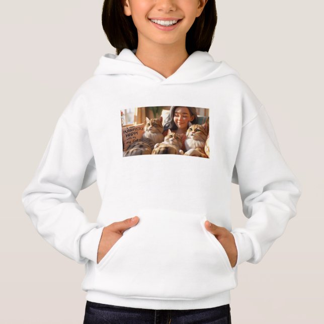 Camiseta Raparigas Hoodie - "Estou Puramente Feliz Com Os M (Frente)