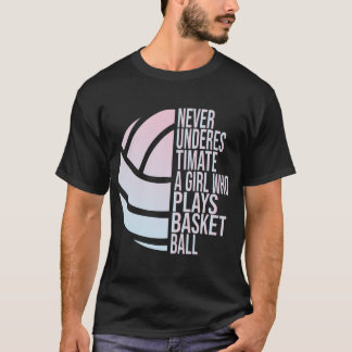 Camiseta Raparigas Hoops Nunca Subestimam Uma Rapariga Que