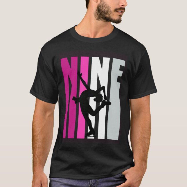 Camiseta Raparigas Ice Skater Aniversário 9º Ice Skater Que (Frente)