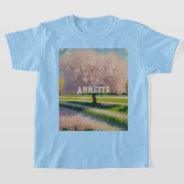 Camiseta Raparigas Rosa Rosa do Dia da Terra, Arte da IA Pe