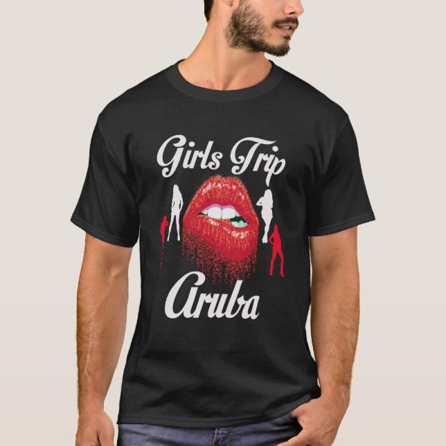 Camiseta Raparigas Trip Aruba Birthday Girl Squad (Frente)