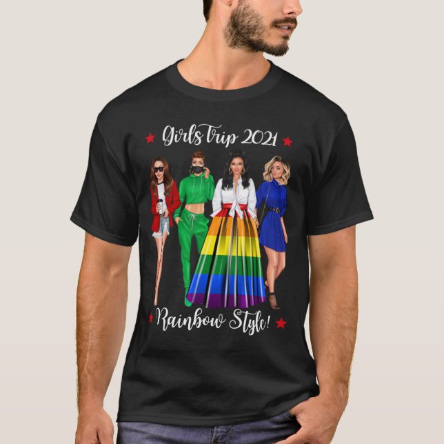 Camiseta Raparigas Viagem LGBTQ Gay Lésbica Lésbica Hen Do (Frente)