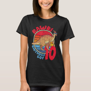 Camiseta Rapaz 10º Aniversário, eu Rawr! Família Parasaurol