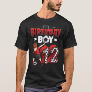 Camiseta Rapaz Dabbing 12 Anos Jogador De Futebol 12 Birthd