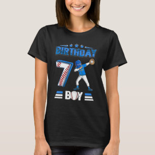 Camiseta Rapaz Dabbing, 7 anos, jogador de beisebol 7 Birth