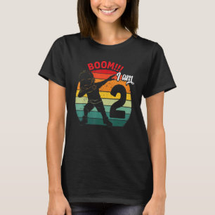 Camiseta Rapaz Dabbing gêmea 2ª Festa de aniversário 2 dois