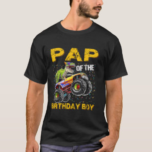 Camiseta Rapaz De Aniversário, Dinossauro Andando De Caminh