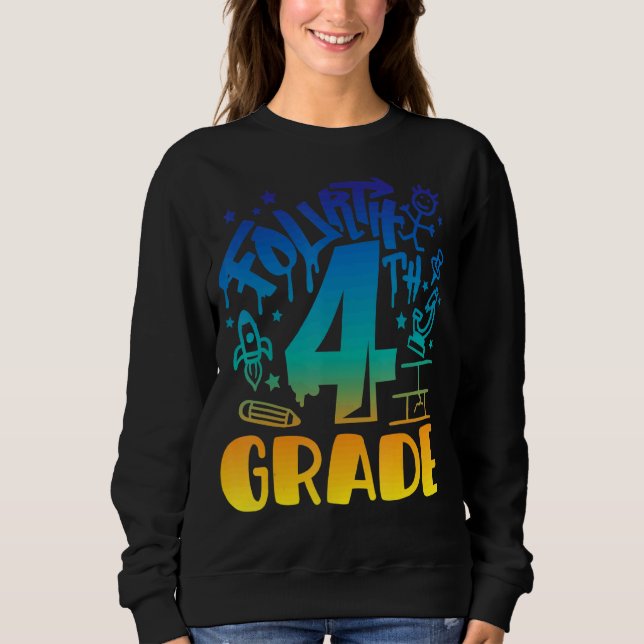 Camiseta Rapaz do 4º ano Primeiro Dia de Professora de Volt (Frente)