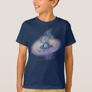 Camiseta rapaz do planeta galáxia