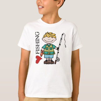 Camiseta Rapaz Louro Eu Adoro Pescar