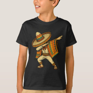 Camiseta Rapaz Mexicano Dabbing Man Poncho Cinco De Mayo dá