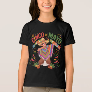 Camiseta Rapaz Mexicano Dabbing Poncho Cinco de Mayo T-Shir