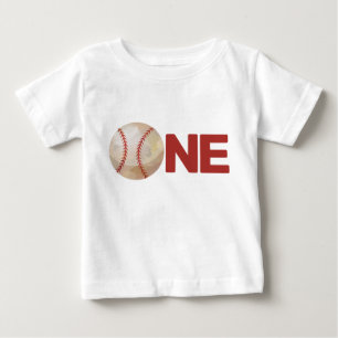 Camiseta Rapaz Primeiro Aniversário Beisebol Um