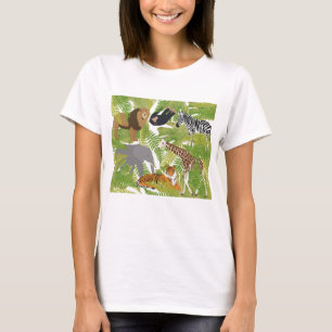 Camiseta Rapaz Safari dos Animais Selvagens Rapariga