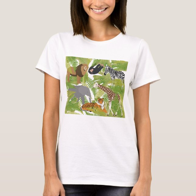 Camiseta Rapaz Safari dos Animais Selvagens | Rapariga (Frente)