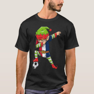 Camiseta Rapaz Soccer Dabbing Elf Squad Pé de Natal França