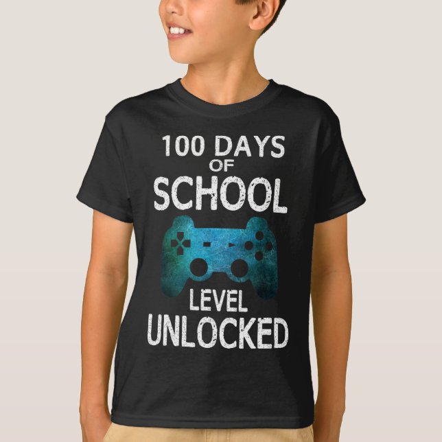 Camiseta Rapazes 100 Dias De Videos games De Jogadores De E (Frente)