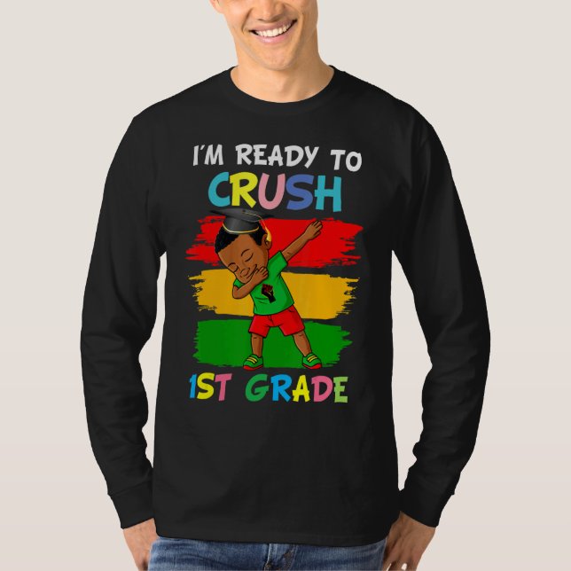 Camiseta Rapazes A Dar De Volta À Escola Estou Pronto Para  (Frente)