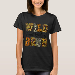 Camiseta Rapazes animal selvagem engraçado sobre ler livro