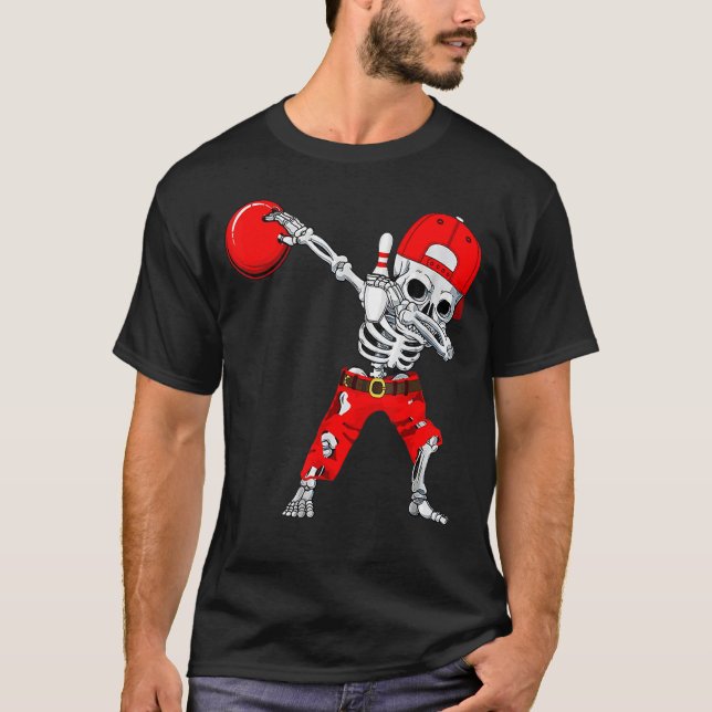 Camiseta Rapazes do Halloween, Bolas de boliche de esquelet (Frente)