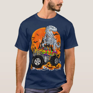 Camiseta Rapazes Monstros do Halloween Dinossauros Pumpkin