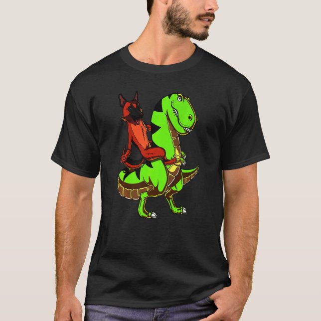 Camiseta Rapazes Rex Dinossauros german shepherd (Frente)