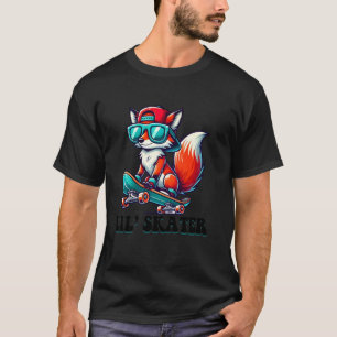 Camiseta Rapazes skatistas crianças raposa em um skate
