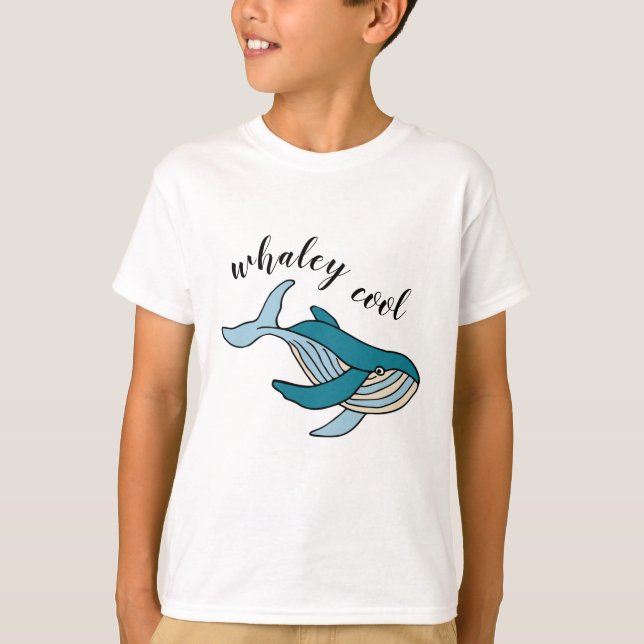 Camiseta Rapazes Whaley Cool Oceano Baleia (Frente)