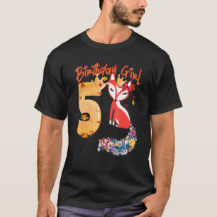 Camiseta Raposa 5 de Aniversário Rapariga Raposa B Dia 5