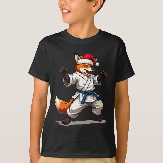 Camiseta Raposa Animal Engraçada, Uniforme De Karate, Para  (Frente)