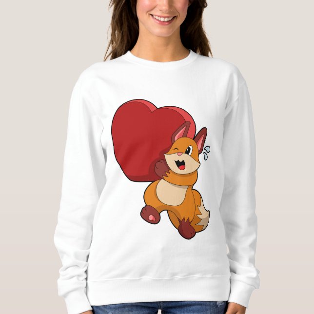 Camiseta Raposa Apaixonada com Coração (Frente)