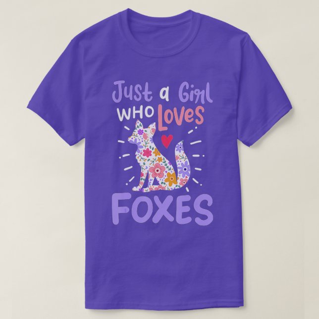 Camiseta Raposa Apenas Uma Menina Que Ama Raposa Presente P (Frente do Design)